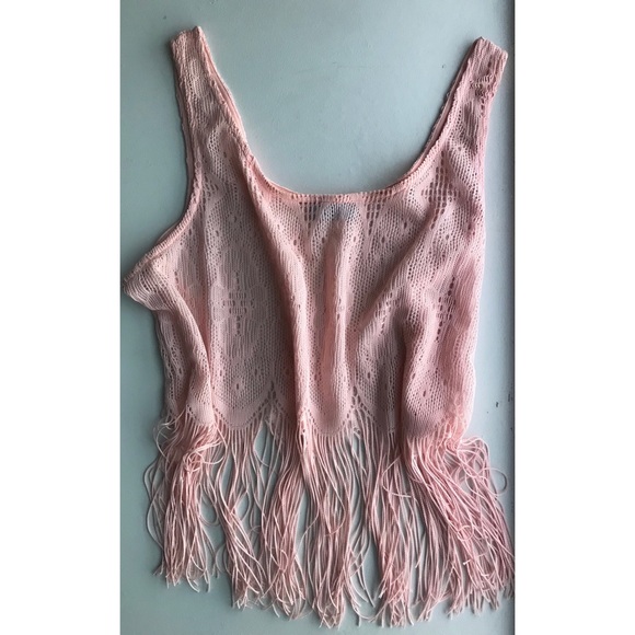 Tobi Tops - • mesh frilled tank top •